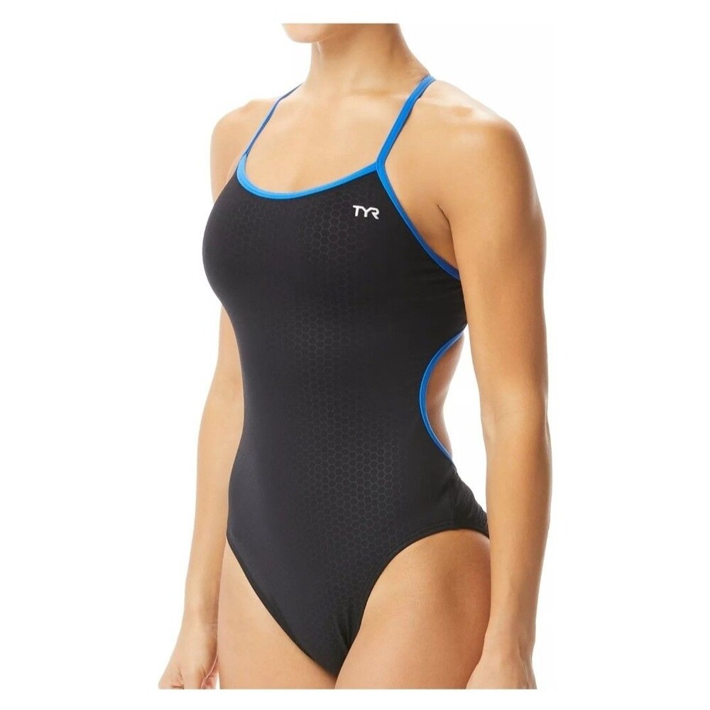 TYR Durafast Elite Women's Hexa Trinityfit Black/Blue Sz 38 New